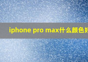 iphone pro max什么颜色好看